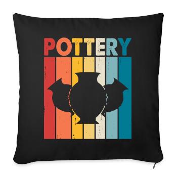 Poterie Poterie Poterie - Housse de coussin décorative 45 x 45 cm - noir - Devant