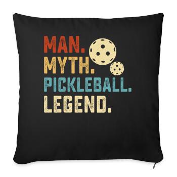 Pickleball - Housse de coussin décorative 45 x 45 cm - noir - Devant