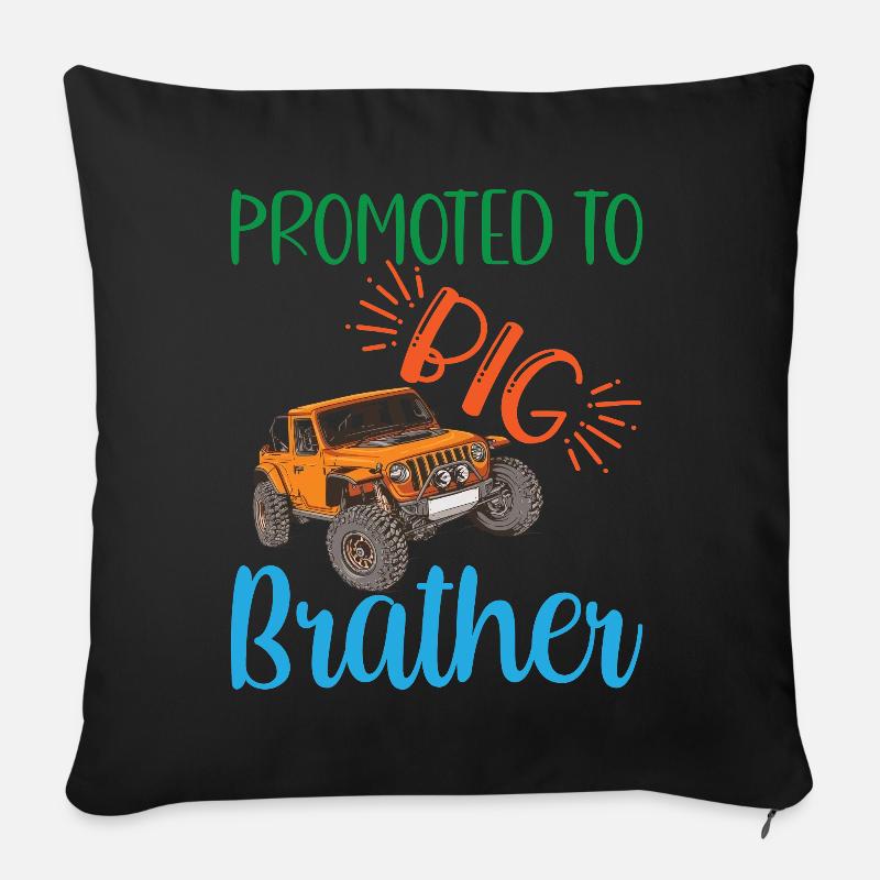 big brother, Befördert zum großen Bruder Geschenk - Sofakissenbezug 45 x 45 cm - Schwarz
