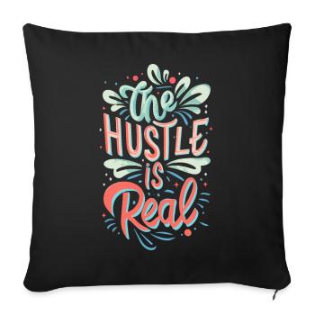 L’agitation est un vrai dicton sarcastique - Housse de coussin décorative 45 x 45 cm - noir - Devant