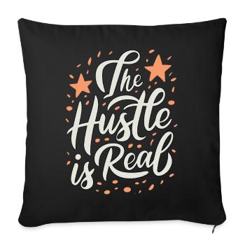 L’agitation est un vrai dicton sarcastique - Housse de coussin décorative 45 x 45 cm - noir - Devant