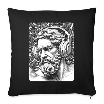 Zeus Shirt: This is where myth and music merge. - Sofa pillowcase 17,3'' x 17,3'' (45 x 45 cm) - black - Front