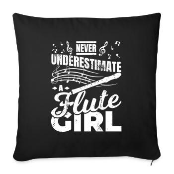 Little flutist - Sofa pillowcase 17,3'' x 17,3'' (45 x 45 cm) - black - Front