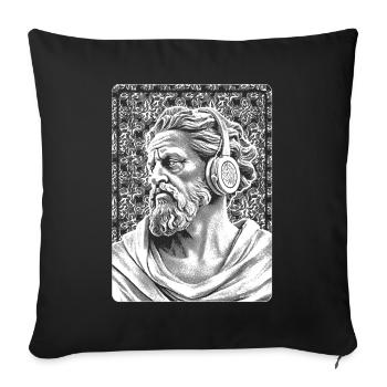 Rock the Night: Zeus T-shirt for rock music fans. - Sofa pillowcase 17,3'' x 17,3'' (45 x 45 cm) - black - Front