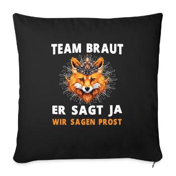 Hochzeit Junggesellenabschied Fuchs Bräutigam - Sofakissenbezug 45 x 45 cm - Schwarz - Vorne