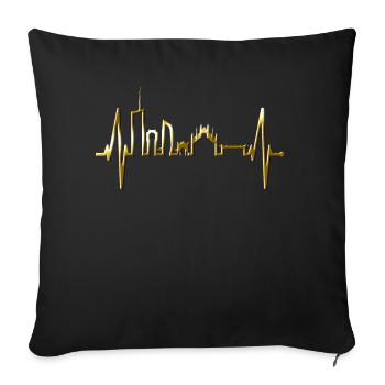 Milan Skyline Italy Heartbeat Fan Love Milano - Sofa pillowcase 17,3'' x 17,3'' (45 x 45 cm) - black - Front