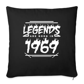 1969 - Year 1969 - Year 1969 - Sofa pillowcase 17,3'' x 17,3'' (45 x 45 cm) - black - Front