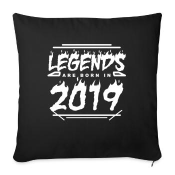 2019 - Year 2019 - Year 2019 - Sofa pillowcase 17,3'' x 17,3'' (45 x 45 cm) - black - Front