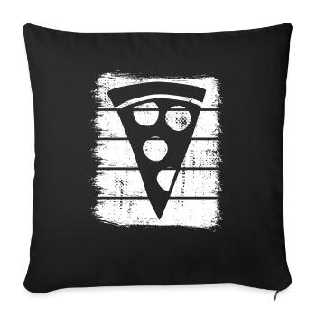 Pizza slice - Sofa pillowcase 17,3'' x 17,3'' (45 x 45 cm) - black - Front