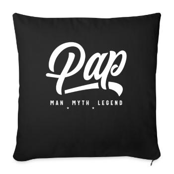 Pap Man Myth Legend Funny Dad Grandpa - Sofa pillowcase 17,3'' x 17,3'' (45 x 45 cm) - black - Front