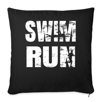 SwimRun Natation Jogging Sports d’Endurance Idée - Housse de coussin décorative 45 x 45 cm - noir - Devant