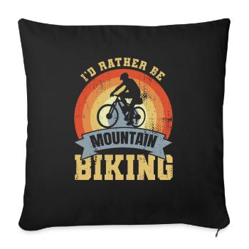 Vintage Mountain Biking Saying - Sofa pillowcase 17,3'' x 17,3'' (45 x 45 cm) - black - Front