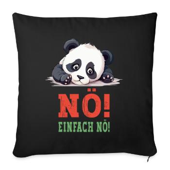 Nope Just Nope No No Panda Bear Cute Funny Saying - Sofa pillowcase 17,3'' x 17,3'' (45 x 45 cm) - black - Front