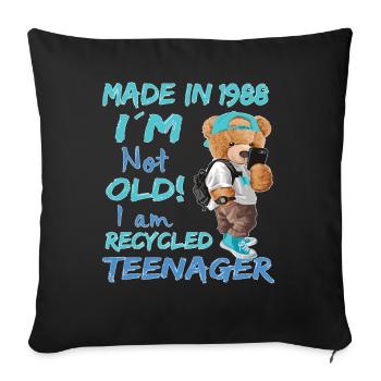 1988 Geburtstag Teddy funny old Teenager - Sofakissenbezug 45 x 45 cm - Schwarz - Vorne