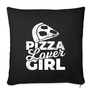 Pizza Girl - Sofa pillowcase 17,3'' x 17,3'' (45 x 45 cm) - black - Front