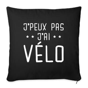 Je Peux Pas J Ai Vélo - Housse de coussin décorative 45 x 45 cm - noir - Devant