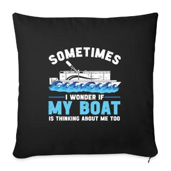 Bateau Ponton Bateau Capitaine de Bateau - Housse de coussin décorative 45 x 45 cm - noir - Devant