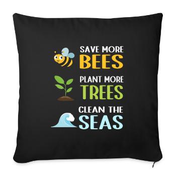 Earth Day Climate Change Environmentalists - Sofa pillowcase 17,3'' x 17,3'' (45 x 45 cm) - black - Front