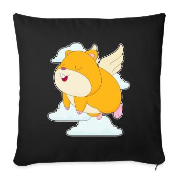 Hamster Clouds - Sofa pillowcase 17,3'' x 17,3'' (45 x 45 cm) - black - Front