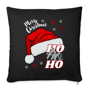 Joyeux Noël HO HO HO - Housse de coussin décorative 45 x 45 cm - noir - Devant