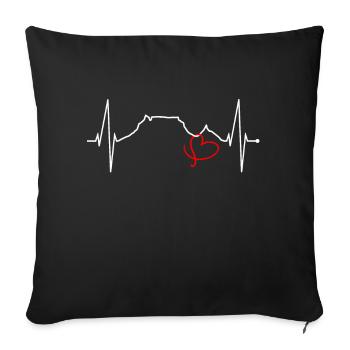 Cape Town Skyline Heartbeat South Africa Table Mountain - Sofa pillowcase 17,3'' x 17,3'' (45 x 45 cm) - black - Front