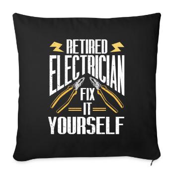 Retired Electrician Gift Electrician - Sofa pillowcase 17,3'' x 17,3'' (45 x 45 cm) - black - Front
