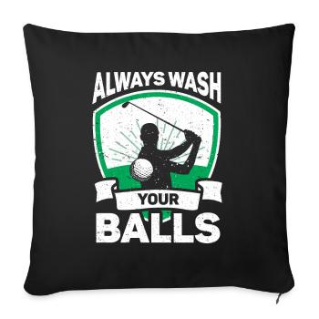 Golf Geschenk Für Golfer - Sofakissenbezug 45 x 45 cm - Schwarz - Vorne