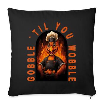 Drôle de dicton de Thanksgiving à la dinde - Housse de coussin décorative 45 x 45 cm - noir - Devant