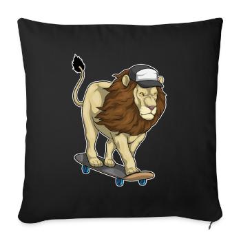 Lion Skater Skateboard - Sofa pillowcase 17,3'' x 17,3'' (45 x 45 cm) - black - Front