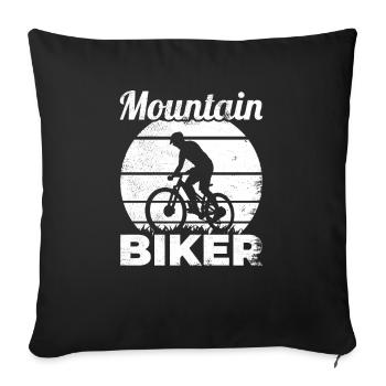 Drôle de vététiste - Housse de coussin décorative 45 x 45 cm - noir - Devant