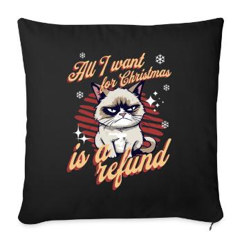 Angry Cat Xmas Sarcastic Funny Cat Meme - Sofa pillowcase 17,3'' x 17,3'' (45 x 45 cm) - black - Front