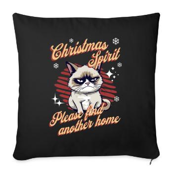 Angry Cat Xmas Sarcastic Funny Cat Meme - Sofa pillowcase 17,3'' x 17,3'' (45 x 45 cm) - black - Front