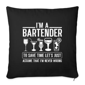 Barkeeper Geschenk Job Kellner Barkeeper - Sofakissenbezug 45 x 45 cm - Schwarz - Vorne