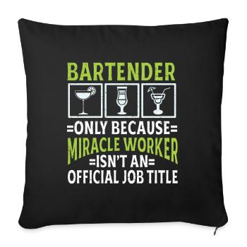 Barkeeper Geschenk Job Kellner Barkeeper - Sofakissenbezug 45 x 45 cm - Schwarz - Vorne