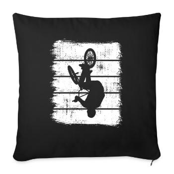 BMX Sketch - Sofa pillowcase 17,3'' x 17,3'' (45 x 45 cm) - black - Front