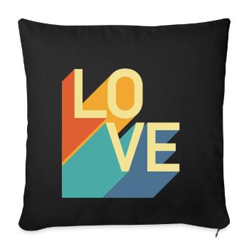 LOVE - Retro - Sofa pillowcase 17,3'' x 17,3'' (45 x 45 cm) - black - Front