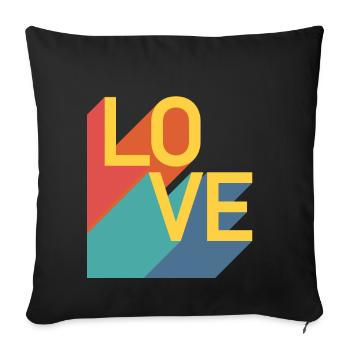 LOVE - Retro - Sofa pillowcase 17,3'' x 17,3'' (45 x 45 cm) - black - Front