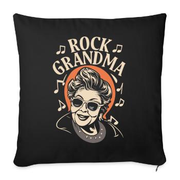 Rock Grandma Grandma Grandma Granny Music Lover - Sofa pillowcase 17,3'' x 17,3'' (45 x 45 cm) - black - Front