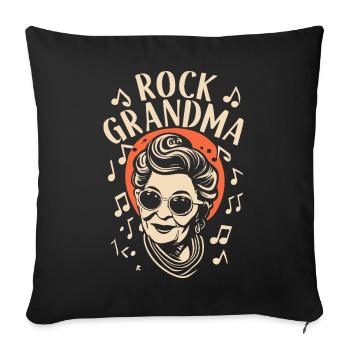 Rock Grandma Grandma Grandma Granny Music Lover - Sofa pillowcase 17,3'' x 17,3'' (45 x 45 cm) - black - Front