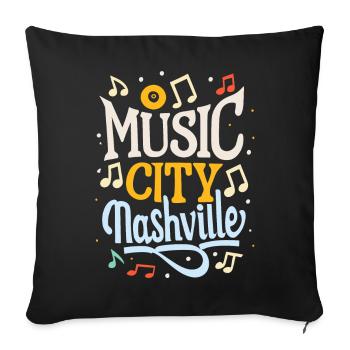 Music City Nashville Tennessee Musician Gift - Sofa pillowcase 17,3'' x 17,3'' (45 x 45 cm) - black - Front
