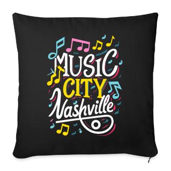 Music City Nashville Tennessee Musician Gift - Sofa pillowcase 17,3'' x 17,3'' (45 x 45 cm) - black - Front