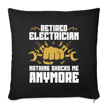 Electrician Gift - Sofa pillowcase 17,3'' x 17,3'' (45 x 45 cm) - black - Front