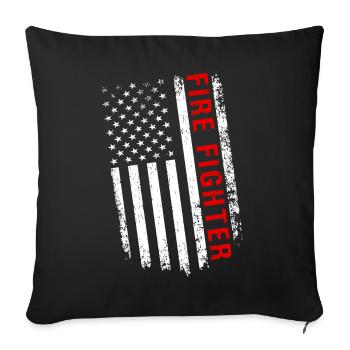 USA Wildland Firefighter American Flag - Sofa pillowcase 17,3'' x 17,3'' (45 x 45 cm) - black - Front