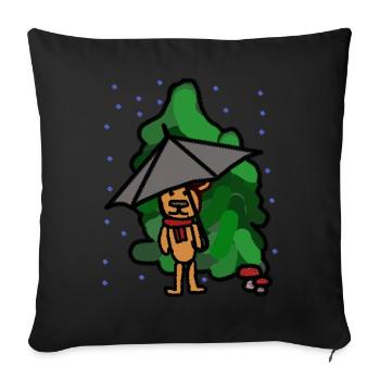 Teddy Bear Nature Friend Forest Wilderness Walk Weather - Sofa pillowcase 17,3'' x 17,3'' (45 x 45 cm) - black - Front