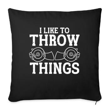 Lanceur de disque Athlétisme Lancer du disque - Housse de coussin décorative 45 x 45 cm - noir - Devant
