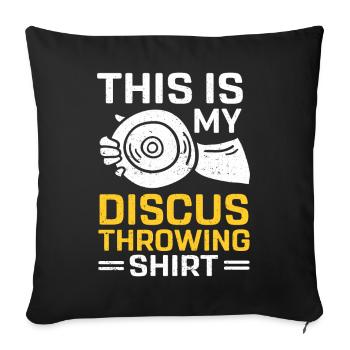 Lanceur de disque Athlétisme Lancer du disque - Housse de coussin décorative 45 x 45 cm - noir - Devant