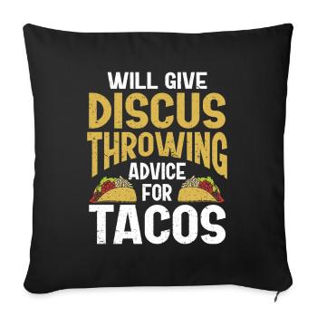 Lanceur de disque Athlétisme Lancer du disque - Housse de coussin décorative 45 x 45 cm - noir - Devant