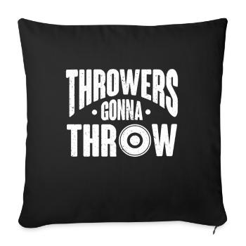 Lanceur de disque Athlétisme Lancer du disque - Housse de coussin décorative 45 x 45 cm - noir - Devant