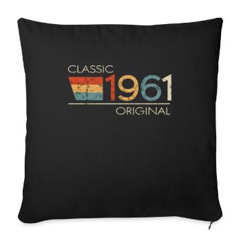 1961 Birthday Classic Original - Sofa pillowcase 17,3'' x 17,3'' (45 x 45 cm) - black - Front