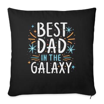 Meilleur papa de la galaxie - Housse de coussin décorative 45 x 45 cm - noir - Devant